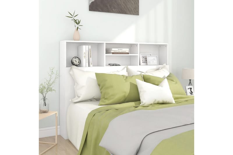 beBasic Sänggavel med förvaring vit 140x19x103,5 cm - Möbler - Sovrum - Sänggavlar
