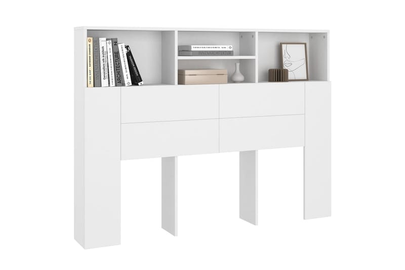 beBasic Sänggavel med förvaring vit 140x19x103,5 cm - Möbler - Sovrum - Sänggavlar
