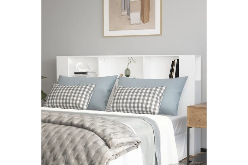 beBasic Sänggavel med förvaring vit 180x18,5x104,5 cm - Möbler - Sovrum - Sänggavlar