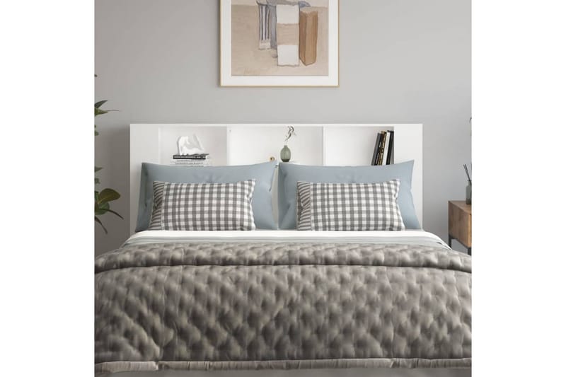beBasic Sänggavel med förvaring vit 180x18,5x104,5 cm - Möbler - Sovrum - Sänggavlar