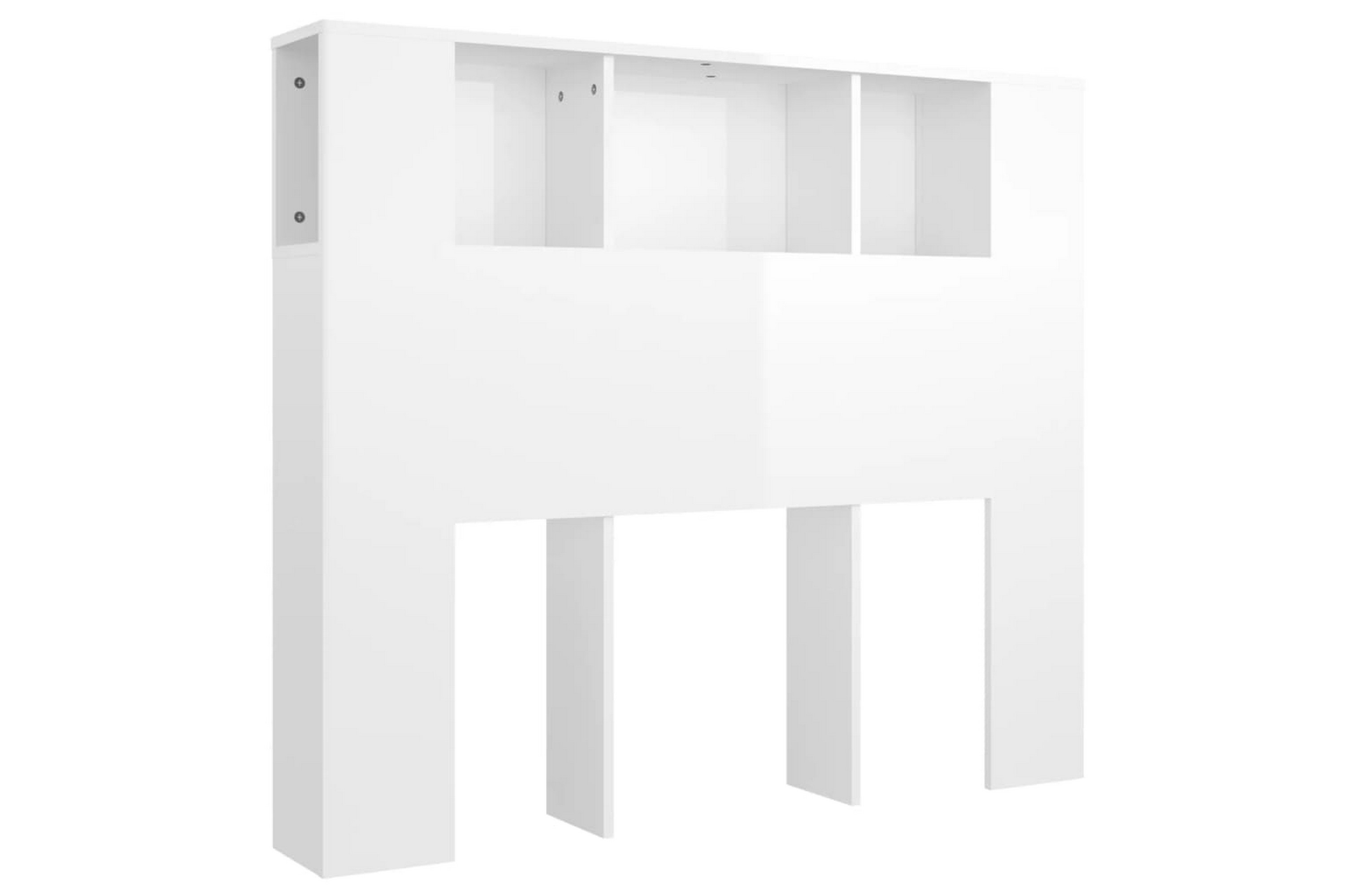 beBasic Sänggavel med förvaring vit högglans 120×18,5×104,5 cm –