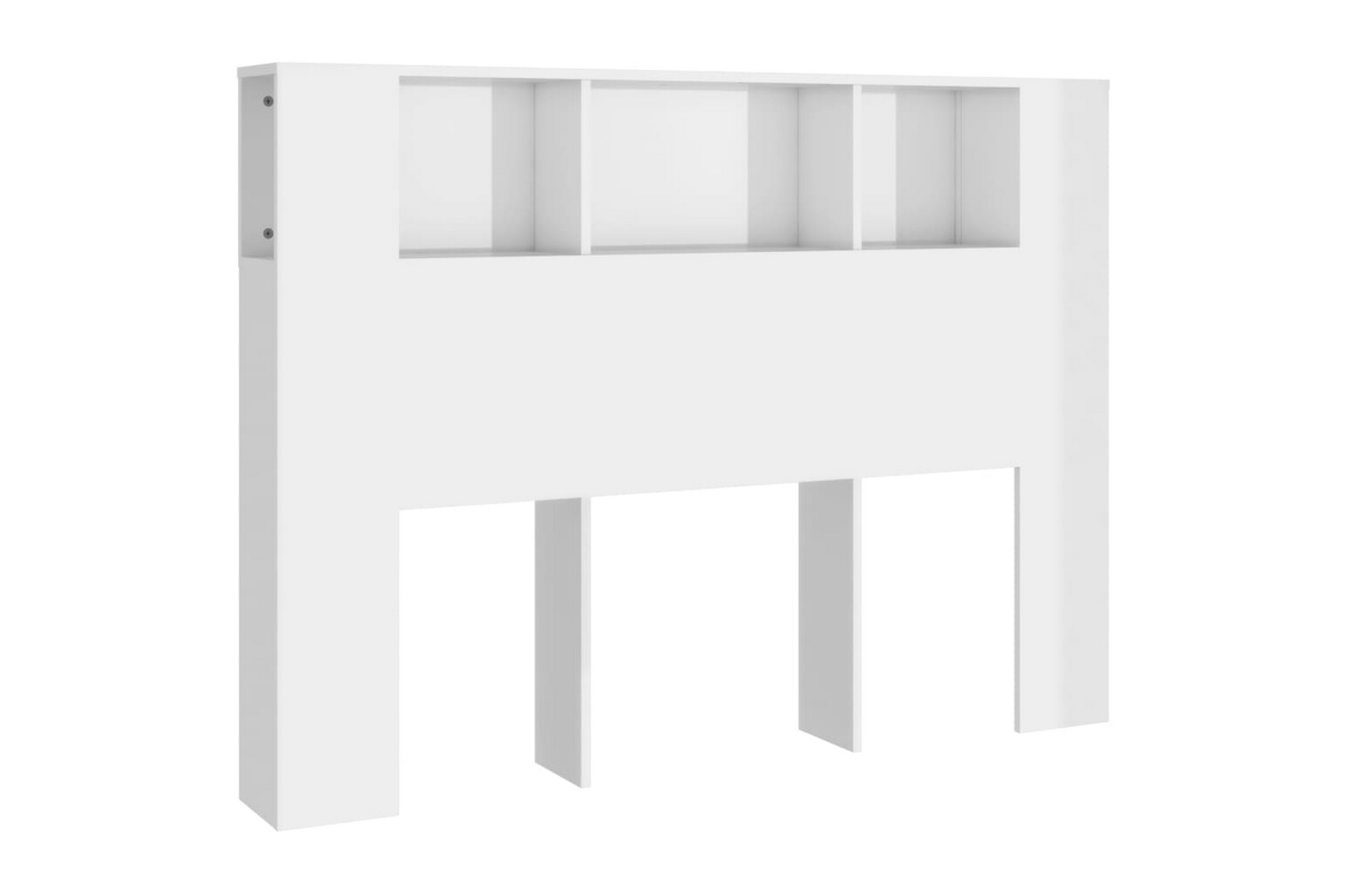 beBasic Sänggavel med förvaring vit högglans 140×18,5×104,5 cm –