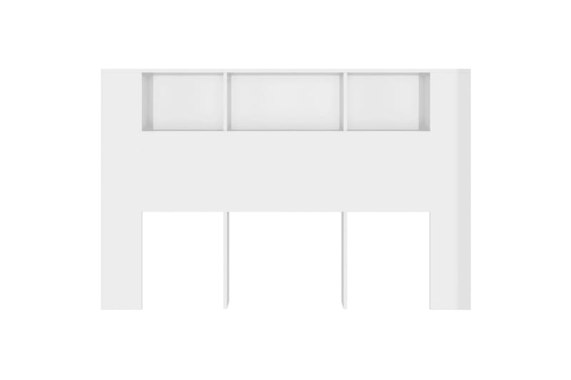beBasic Sänggavel med förvaring vit högglans 160x18,5x104,5 cm - Möbler - Sovrum - Sänggavlar