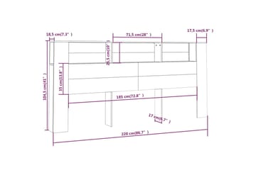 beBasic Sänggavel med förvaring vit högglans 220x18,5x104,5 cm - Möbler - Sovrum - Sänggavlar