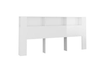 beBasic Sänggavel med förvaring vit högglans 220x18,5x104,5 cm - Möbler - Sovrum - Sänggavlar