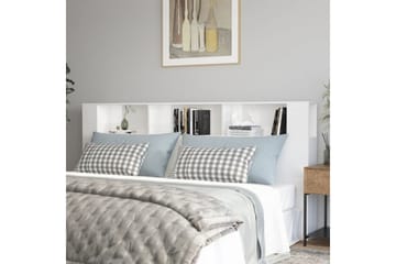 beBasic Sänggavel med förvaring vit högglans 220x18,5x104,5 cm - Möbler - Sovrum - Sänggavlar