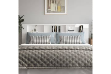 beBasic Sänggavel med förvaring vit högglans 220x18,5x104,5 cm - Möbler - Sovrum - Sänggavlar