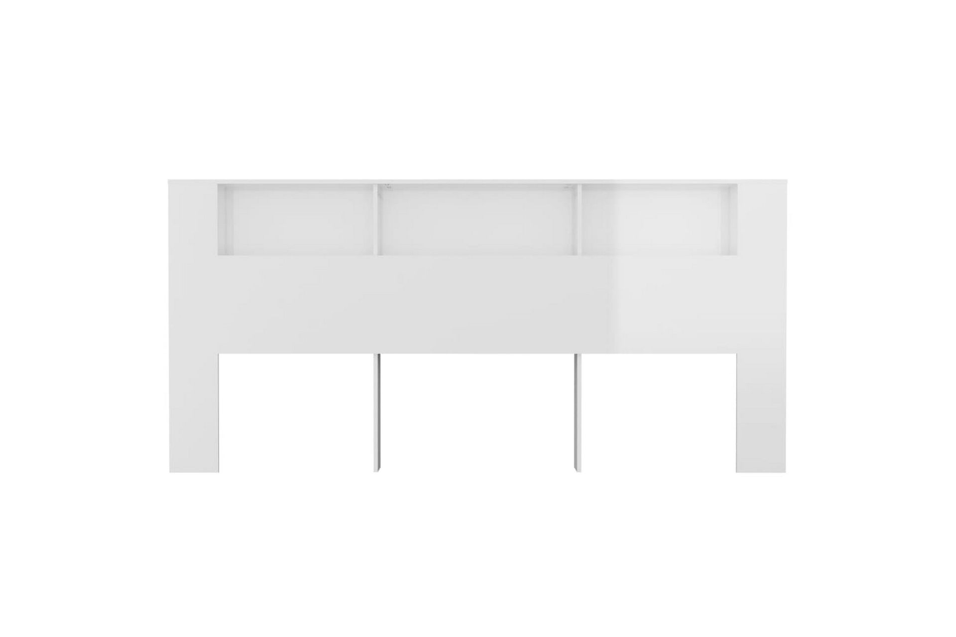 beBasic Sänggavel med förvaring vit högglans 220x18,5x104,5 cm - Möbler - Sovrum - Sänggavlar