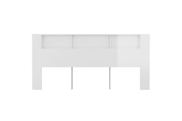 beBasic Sänggavel med förvaring vit högglans 220x18,5x104,5 cm - Möbler - Sovrum - Sänggavlar