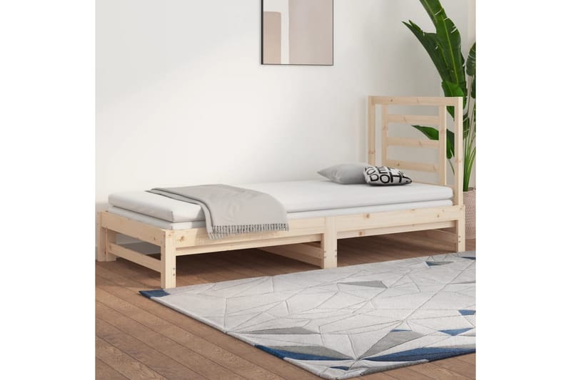 beBasic Utdragbar dagbädd 2x(90x190) cm massiv furu - Möbler - Sovrum - Sängram & s�ängstomme
