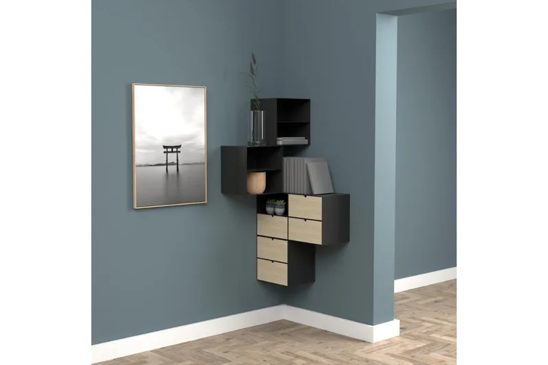 Belleuve Sängbord 25 cm - Svart - Möbler - Sovrum - Sängbord