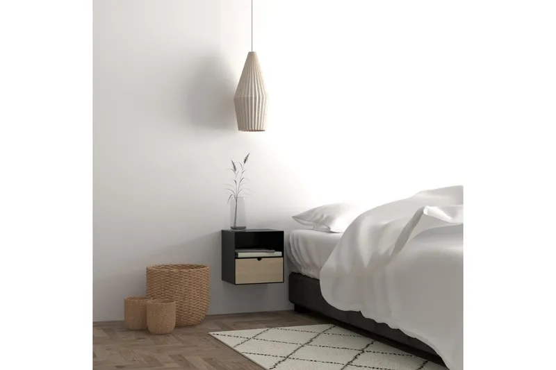 Belleuve Sängbord 25 cm - Svart - Möbler - Sovrum - Sängbord