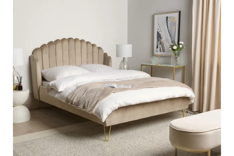 Benicio Sängram 140x200 cm - Taupe/Guld - Möbler - Sovrum - Sängram & sängstomme