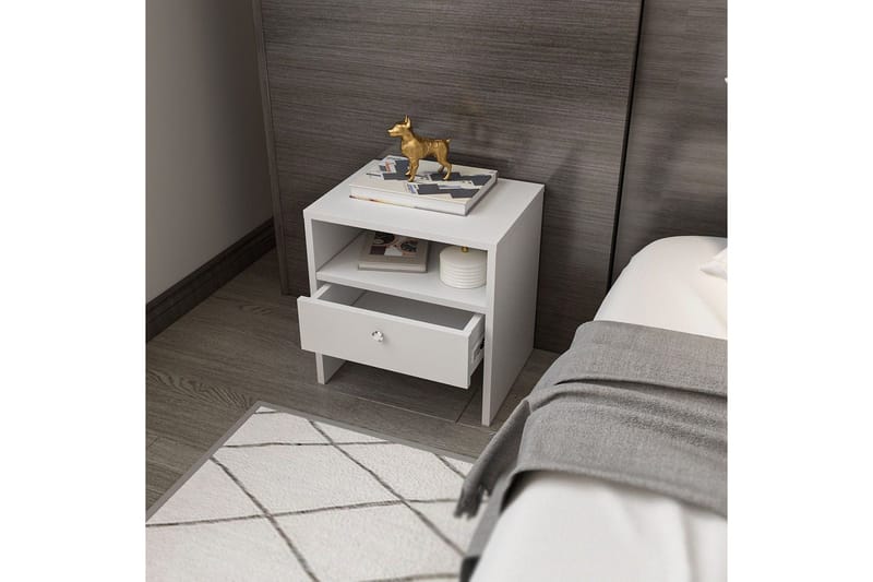 Berriaren Sängbord 45 cm - Vit - Möbler - Sovrum - S ängbord