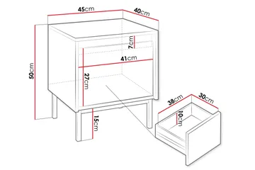 Bjurholm Sängbord 45 cm - Svart - Möbler - Sovrum - Sängbord