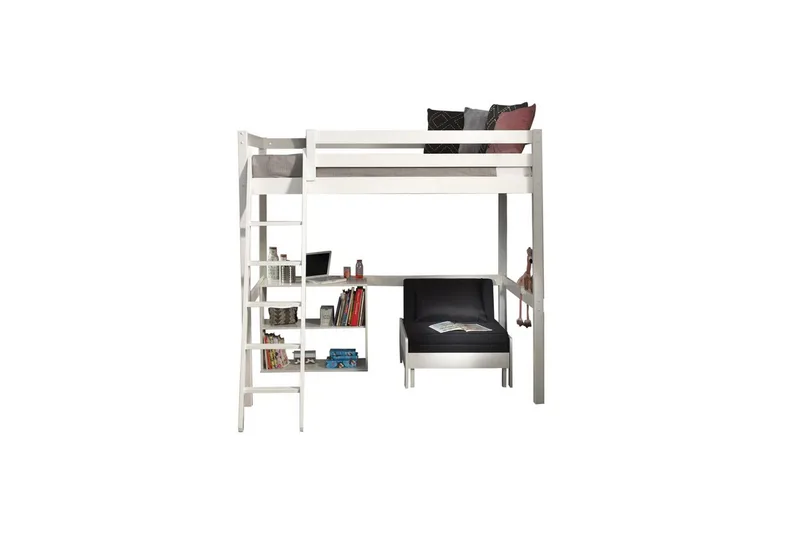 Bokhylla och Bäddsoffa Pino Mezzanine 140 x 200 cm - 140 x 200 cm - Barn & bebis - Barnmöbler - Barnmöbelset - Sovrumsset barn