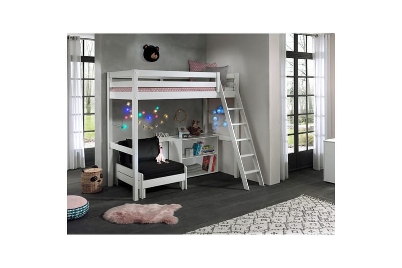 Bokhylla och Bäddsoffa Pino Mezzanine 90 x 200 cm - 90 x 200 cm - Möbler - Sovrum - Möbelset för sovrum