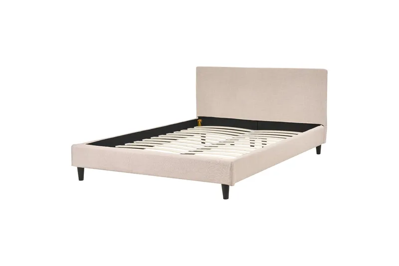 Bossom Sängram 140x200 cm, Beige/Mörkt trä