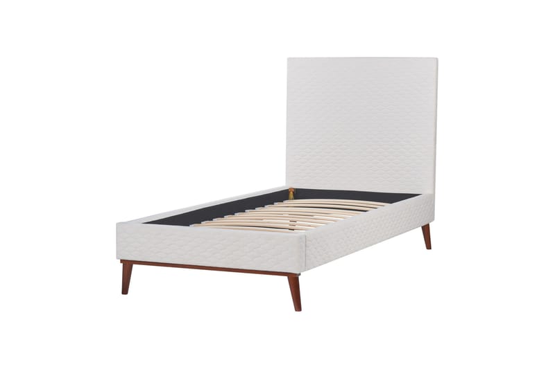 Braydon Sängram 90x200 cm, Vit/Mörkt trä