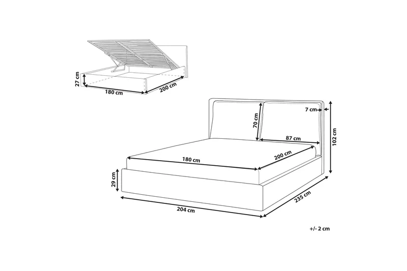Braylon Sängram 180x200 cm - Beige - Möbler - Sovrum - Sängram & sängstomme