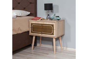 Brokind Sängbord 60 cm med Förvaring 2 Lådor Dekor - Natur/Brun - Möbler - Sovrum - Sängbord