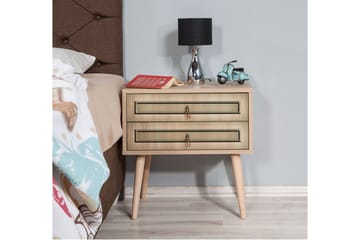 Brokind Sängbord 60 cm med Förvaring 2 Lådor - Natur/Brun - Möbler - Sovrum - Sängbord