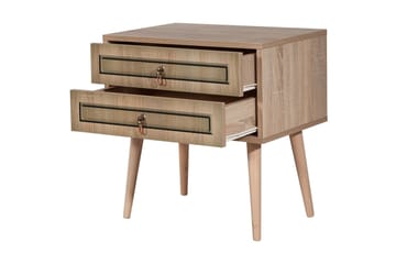 Brokind Sängbord 60 cm med Förvaring 2 Lådor - Natur/Brun - Möbler - Sovrum - Sängbord