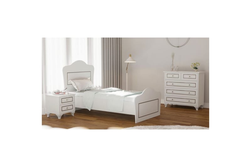 Brynor Sängram 90x190 cm - Matt Vit - Möbler - Sovrum - Sängram & sängstomme