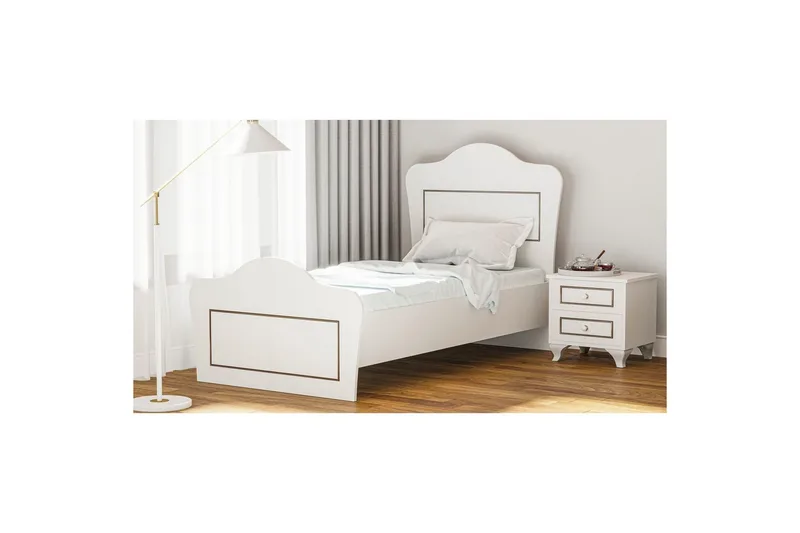 Brynor Sängram 90x190 cm - Matt Vit - Möbler - Sovrum - Sängram & sängstomme