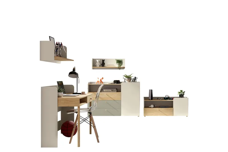 Buhan Möbelset För Sovrum, Beige/Brun