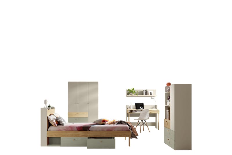 Buhan Möbelset För Sovrum - Beige/Brun - Möbler - Sovrum - Möbelset för sovrum