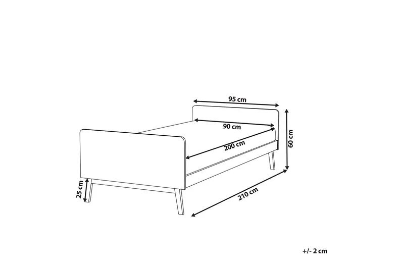 Burt Sängram 90x200 cm - Rosa - Möbler - Sovrum - Sängram & sängstomme