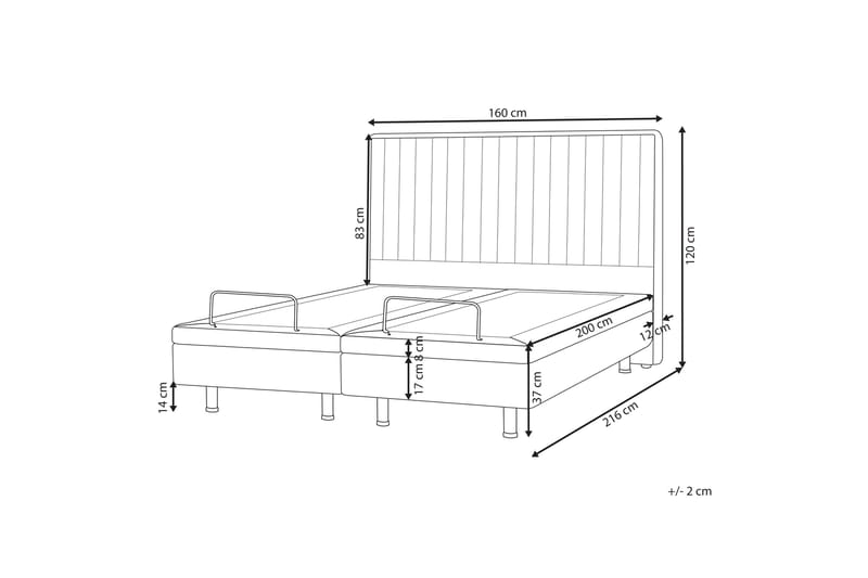 Carleigh Sängram 160x200 cm - Beige - Möbler - Sovrum - Sängar - Komplett Sängpaket