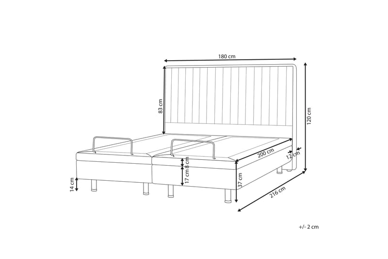 Carleigh Sängram 180x200 cm - Beige - Möbler - Sovrum - Sängar - Komplett Sängpaket
