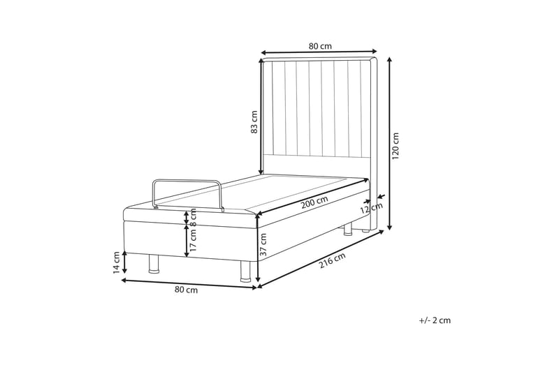 Carleigh Sängram 80x200 cm - Beige - Möbler - Sovrum - Sängar - Komplett Sängpaket