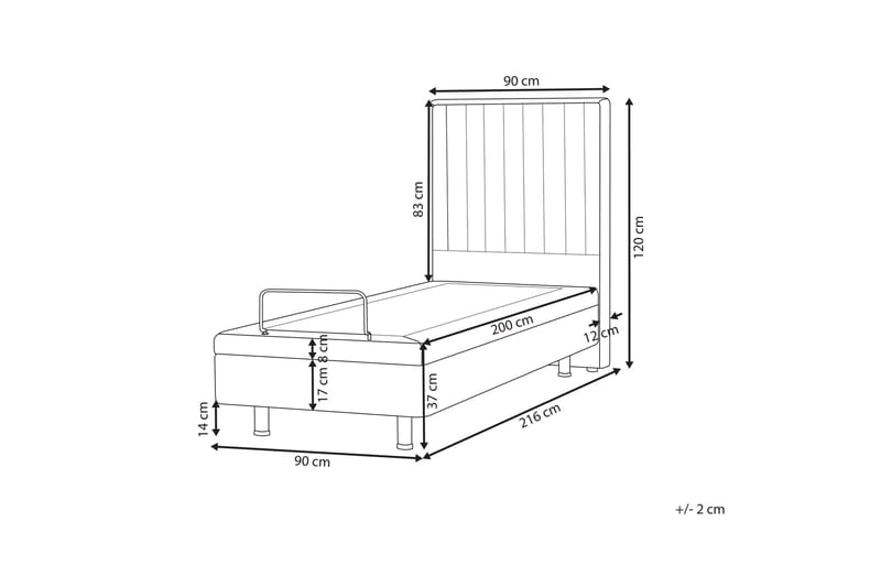 Carleigh Sängram 90x200 cm - Beige - Möbler - Sovrum - Sängar - Komplett Sängpaket