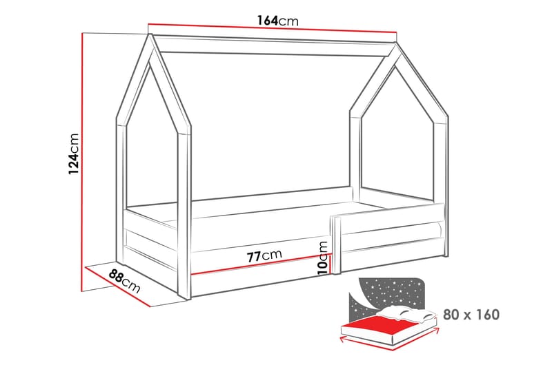 Cenon Sängram 80x160 cm - Vit - Möbler - Sovrum - Sängram & sängstomme