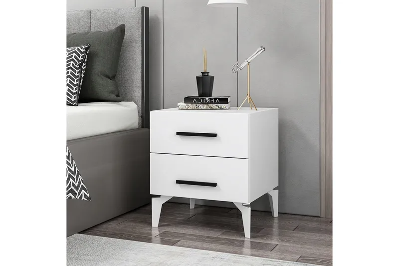 Ceylor Sängbord 50 cm - Vit - Möbler - Sovrum - Sängbord