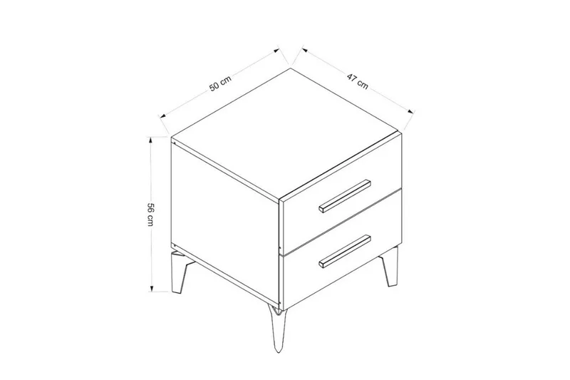 Ceylor Sängbord 50 cm - Vit - Möbler - Sovrum - Sängbord