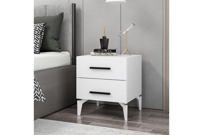 Ceylor Sängbord 50 cm - Vit - Möbler - Sovrum - Sängbord