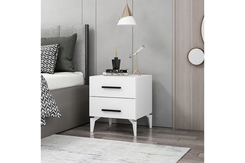 Ceylor Sängbord 50 cm - Vit - Möbler - Sovrum - Sängbord