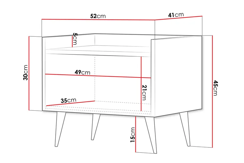 Chiku Sängbord 52 cm - Beige - Möbler - Sovrum - Sängbord