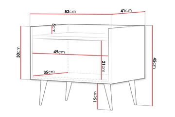 Chiku Sängbord 52 cm - Beige - Möbler - Sovrum - Sängbord