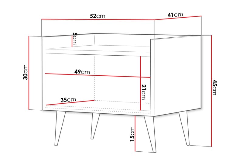 Chiku Sängbord 52 cm - Beige - Möbler - Sovrum - Sängbord