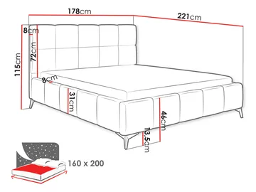 Cinerea Sängram med förvaring 160x200 cm - grå - Möbler - Sovrum - Sängar - Sängar med förvaring