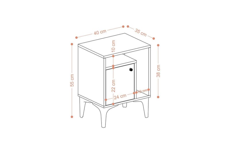 Cliffmarch Sängbord 40 cm - Svart/Mörkfärgat trä - Möbler - Sovrum - Sängbord