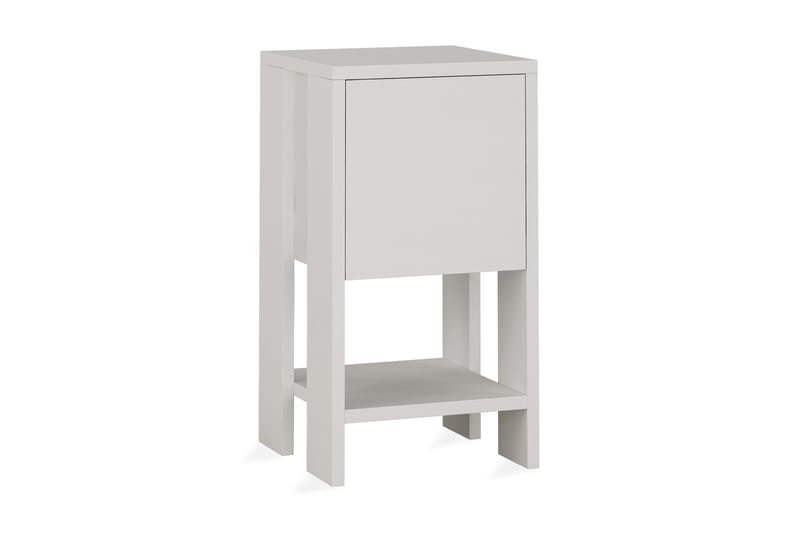 CORALEE Sängbord 30 cm med Förvaring Hylla + Lucka Vit - Vit - Sängbord - Bord