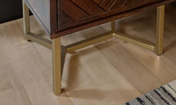 Corora Nattduksbord 45 cm Industriell stil - varm mörkbrun och guld - Möbler - Sovrum - Sängbord