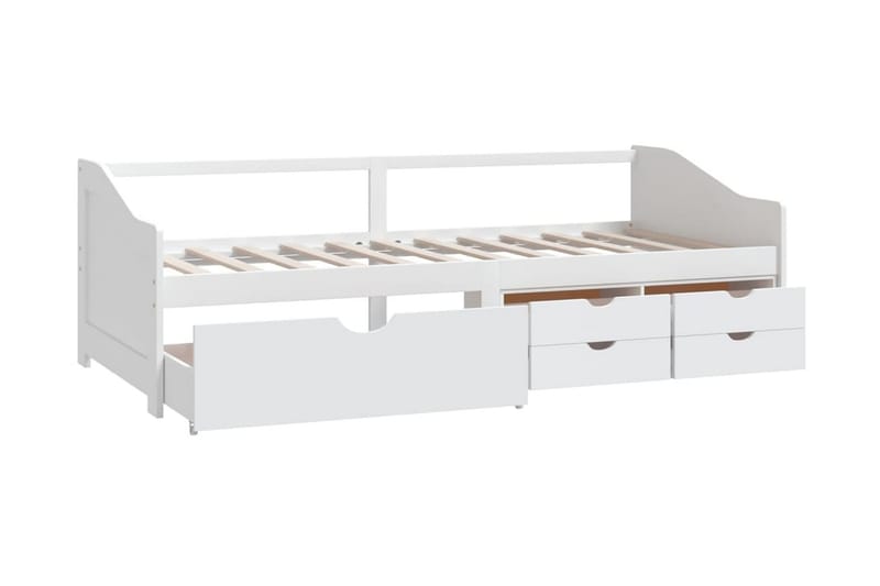 Dagbädd 3-sits med lådor vit massiv furu 90x200 cm - Vit - Möbler - Sovrum - Dagbäddar