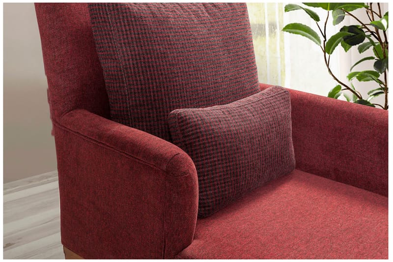 Biforco Dagbädd med Rygg - Röd/Natur - Möbler - Sovrum - Dagbäddar